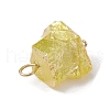 Electroplated Natural Quartz Beads Connector Charms PALLOY-JF02457-01-4