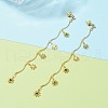Brass Enamel Chain Tassel Earrings EJEW-JE05783-3