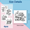4Pcs 4 Styles PVC Stamp DIY-WH0487-0034-8