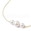 Round Shell Pearl Beaded Necklace & Bracelet & Dangle Earring Sets SJEW-JS01337-7