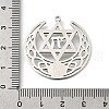 304 Stainless Steel Pave Synthetic Turquoise Star of David and Chai Symbol Pendants STAS-S178-08P-3