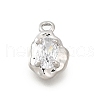 Brass Micro Pave Cubic Zirconia Charms KK-Q097-02P-1