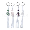 Nylon Threads Wrap Natural Gemstone Macrame Pouch Keychains KEYC-JKC00560-1