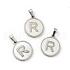 304 Stainless Steel with White Shell Pendants STAS-G268-01R-P-1
