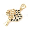 Brass Micro Pave Clear Cubic Zirconia Pendants KK-D357-21A-G-2
