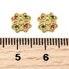 Flower Brass Micro Pave Cubic Zirconia Bead Caps KK-K300-01B-G-3