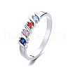 Brass Micro Pave Cubic Zirconia Finger Rings for Women FS-WG973B3-03-2