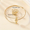 Alloy Round Beaded Cuff Bangles & Cuff Rings Sets FS-WG69C61-01-3