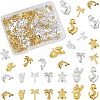 Olycraft 168Pcs Tortoise & Mermaid & Anchor & Dolphin & Coconut Tree Alloy Cabochons MRMJ-OC0002-62-1