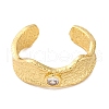 Rack Plating Brass Cubic Zirconia Open Cuff Rings for Women RJEW-S242-12G-2