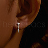 Cone Tassel 925 Sterling Silver Micro Pave Clear Cubic Zirconia Cartilage Earrings FS-WGA2317-10-1