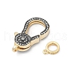 Flat Round Brass Micro Pave Clear Cubic Zirconia Lobster Claw Clasps KK-U062-26G-2