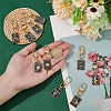 10Pcs Rectangle with Zinc Alloy Enamel Pendant Decorations HJEW-HY00018-3