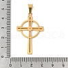 304 Stainless Steel Rhinestone Pendant STAS-U040-02G-3