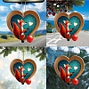 Acrylic Heart Fox Hanging Ornaments PW-WGF73DB-01-2