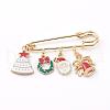 Christmas Theme Brass Safety Brooch JEWB-BR00046-03-1