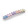 Brass Micro Pave Cubic Zirconia Links X-KK-O109-06B-P-1
