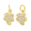 Rack Plating Brass Micro Pave Clear Cubic Zirconia Pendants KK-B093-14G-1