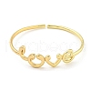 Word Love Brass Open Cuff Bangles for Women BJEW-Z062-15G-2