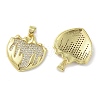 Rack Plating Brass Micro Pave Clear Cubic Zirconia Pendants KK-K341-52A-G-2