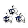 Dyed Natural Lapis Lazuli Kitten Pendants G-J386-C17-22-1