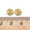 Brass Micro Pave Colorful Cubic Zirconia Bead Caps KK-K293-67G-2
