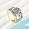 Brass Micro Pave Cubic Zirconia Rings RJEW-D307-04G-A-1