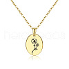 Brass Birth Month Flower Pendant Necklace HUDU-PW0001-034B-1-1