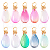 60Pcs 10 Color Copper Wired Glass Pendants PALLOY-GA00001-1