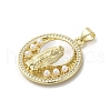Brass Pave Shell Pendants KK-I708-16C-G-2