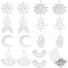 SUNNYCLUE 16Pcs 8 Style 201 Stainless Steel Pendants STAS-SC0003-89-1