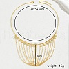 Luxurious Elegant Middle Eastern Style Brass White Enamel Tassel Flower Pendant Bib Necklaces for Women OU2157-6