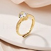 Brass Micro Pave Clear Cubic Zirconia Finger Rings for Women RJEW-U049-01G-1