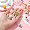 5Pcs Handmade Printed Porcelain Beads PORC-YW0001-18-4