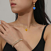 24Pcs 12 Colors Faceted Glass European Dangle Charms PALLOY-AB00176-6