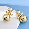 Brass Stud Earrings EJEW-R025-01G-3