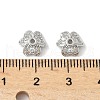 Brass Micro Pave Clear Cubic Zirconia Bead Cap KK-V015-15P-2