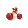 Brass Red Enamel Pendants KK-M322-03G-1