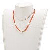 Natural Shell Initial Pendant Necklaces NJEW-JN03405-7