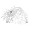 Bridal Wedding Mesh Feather Fascinator Hats Hair Chips OHAR-WH0011-47A-1