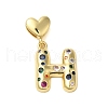 Rack Plating Brass Micro Pave Clear Cubic Zirconia Perdants KK-C067-12G-H-1