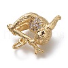 Brass Micro Pave Clear Cubic Zirconia Pendants X-ZIRC-H104-02G-4