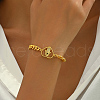Brass Micro Pave Clear Cubic Zirconia Link Chain Bracelets for Women XU6175-3-1