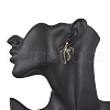 Bowknot Alloy Enamel Dangle Stud Earrings EJEW-JE06448-01-3