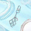 Brass Macrame Pouch Empty Stone Holder Pendant Decoration HJEW-JM03305-02-1