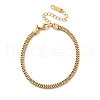 304 Stainless Steel Box Chain Bracelets for Women BJEW-D338-01G-01-2