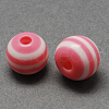 Round Striped Resin Beads X1-RESI-R158-8mm-06-1