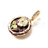 Brass Micro Pave Cubic Zirconia & Enamel Pendants KK-R222-09G-02-2