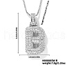Elegant Brass Micro Pave Clear Cubic Zirconia 3D Initial Necklaces DV4415-25-1