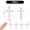 Unicraftale 100Pcs 201 Stainless Steel Tiny Cross Charms STAS-UN0054-09-3